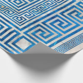 Papier Cadeau Ornement de clé grecque - Mander grec - Marbre ble (Coin)