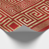 Papier Cadeau Ornement de clé grecque - méandre grec - rouge pro (Coin)