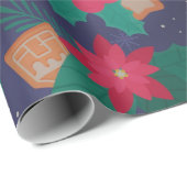 Papier Cadeau Ornement de Noël (Coin rond)