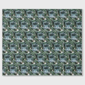 Papier Cadeau Ornement de Noël Crystal Snowman (Plat)