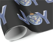 Papier Cadeau ornement de Noël de la planète terre (Coin rond)