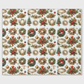 Papier Cadeau Ornement de Noël Décoratif (Plat)