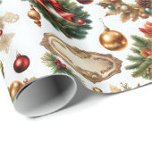 Papier Cadeau Ornement de Noël Décoratif (Coin rond)
