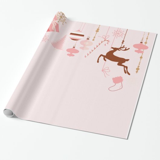 Papier Cadeau Ornement de Noël décoratif (Déroulé)