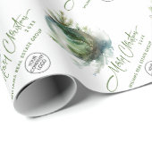 Papier Cadeau Ornement de Noël élégant Entreprise Société (Coin rond)