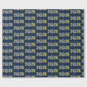 Papier Cadeau Ornement de Noël Gold 2025 (Plat)