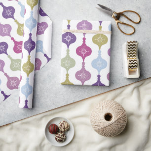 Papier Cadeau Ornement de Noël moderne
