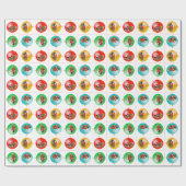 Papier Cadeau Ornement de Noël Pékinois (Plat)