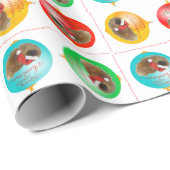 Papier Cadeau Ornement de Noël Pékinois (Coin rond)