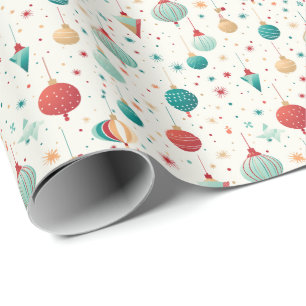 Papier Cadeau Ornement de Noël rétro Motif minimal