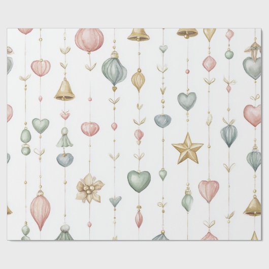 Papier Cadeau Ornement de pendage subtil (Plat)