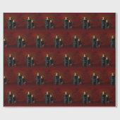 Papier Cadeau Ornement des bougies de Noël gothiques (Plat)