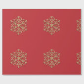 Papier Cadeau Ornement d'or en rouge (Plat)