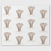 Papier Cadeau ornement éléphant (Plat)