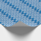 Papier Cadeau ornement ethnique sur lin naturel textile (Coin)