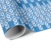 Papier Cadeau ornement ethnique sur lin naturel textile (Coin rond)