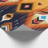 Papier Cadeau Ornement folklorique géométrique Ikat. Ethnie trib (Coin)