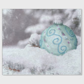 Papier Cadeau Ornement gelé de Noël (Plat)