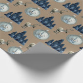 Papier Cadeau Ornement rustique Kraft Winter Woodland Spruce Sta (Coin)