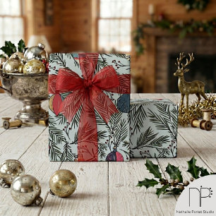 Papier Cadeau Ornement Vintage Pinède Fêtes