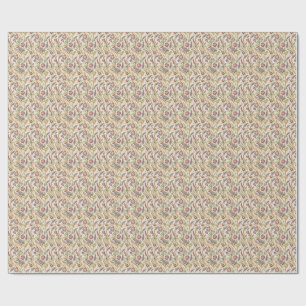 Papier Cadeau Ornemental Art Floral Ancien Motif de défilement F