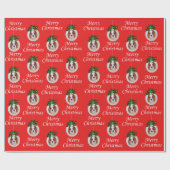 Papier Cadeau Ornements Cavalier Spaniel Noël (Plat)
