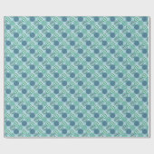 Papier Cadeau Ornements de boule tons bleus (Plat)