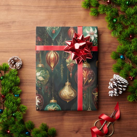 Papier Cadeau Ornements de Noël (Cadeau de vacances)