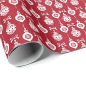 Papier Cadeau Ornements de Noël (Coin rond)