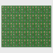 Papier Cadeau Ornements de Noël Bell 9 Photos D-Green (Plat)