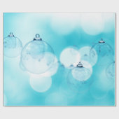 Papier Cadeau Ornements de Noël Bleu (Plat)