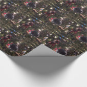 Papier Cadeau Ornements de Noël Cheval Rocheux Arbre (Coin)