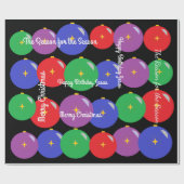 Papier Cadeau Ornements de Noël de Jésus de joyeux anniversaire (Plat)