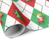 Papier Cadeau Ornements de Noël décoratifs Élégants en blanc (Coin rond)