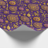 Papier Cadeau Ornements de Noël décoratifs en or (Coin)