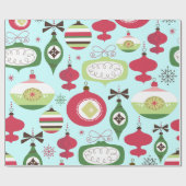 Papier Cadeau Ornements de Noël élégants de style art-déco (Plat)