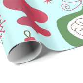 Papier Cadeau Ornements de Noël élégants de style art-déco (Coin rond)