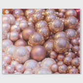 Papier Cadeau Ornements de Noël en or rose (Plat)