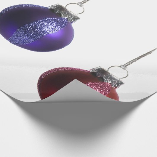 Papier Cadeau Ornements de Noël en or vert rouge pourpre (Coin)