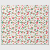 Papier Cadeau Ornements de Noël festifs (Plat)