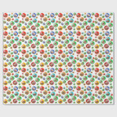 Papier Cadeau Ornements de Noël Pékinois (Plat)