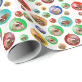 Papier Cadeau Ornements de Noël Pékinois (Coin rond)