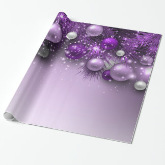 Papier Cadeau Ornements de Noël - Purples
