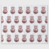 Papier Cadeau Ornements de Noël Rose en or et marbre (Plat)