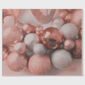 Papier Cadeau Ornements de Noël Rose Gold Silver (Plat)