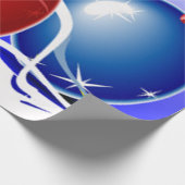 Papier Cadeau Ornements de Noël & Ruban - (Coin)