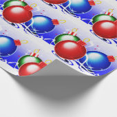 Papier Cadeau Ornements de Noël & Ruban - (Coin)