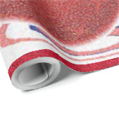 Papier Cadeau Ornements de Noël & Ruban - (Coin rond)