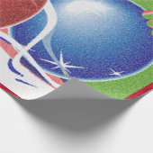 Papier Cadeau Ornements de Noël & Ruban - (Coin)