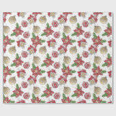 Papier Cadeau Ornements de Noël traditionnels (Plat)